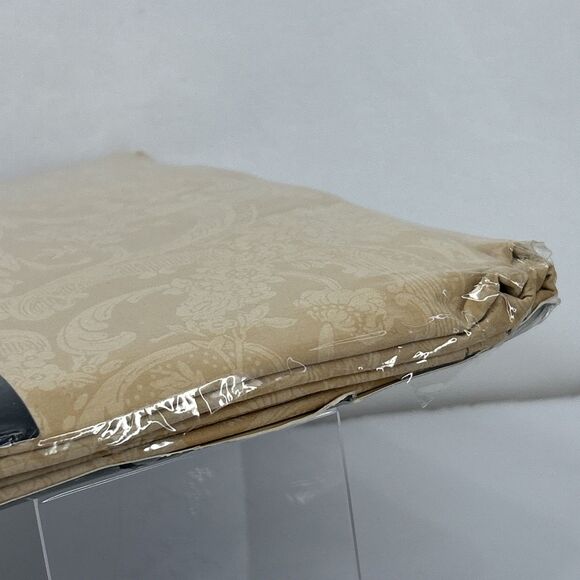 Ralph Lauren Twin Flat Sheet Tan Avery Cafe Floral Paisley Cotton 200 Thread - Picture 4 of 5